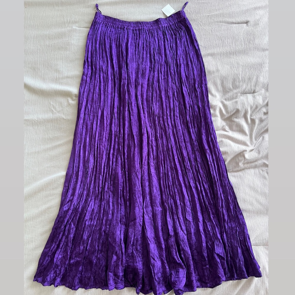 Purple flowy maxi skirt boho style